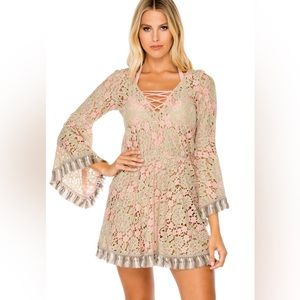Lulu Fama GITANA - Bell Sleeve Dress Bikini Cover Up XS